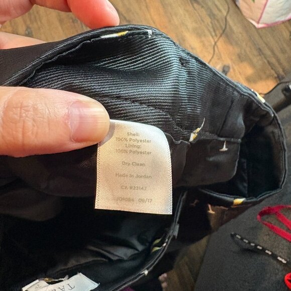 Talbots RSVP Black Cheers Champagne Glass Jacquard Tailored Ankle Pants - Picture 6 of 6